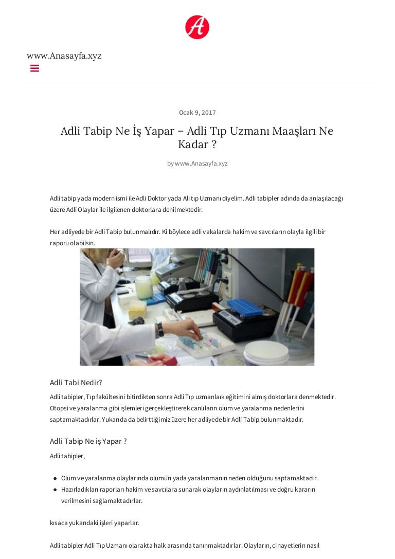 Adli tıp ne iş yapar Adli tıp ne iş yapar